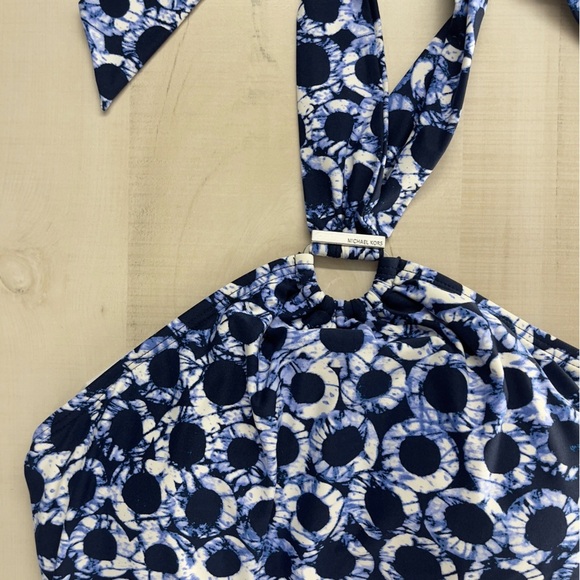 MICHAEL KORS tie dye printed halter one piece sexy slimming swimsuit vacation 8 - Picture 4 of 9